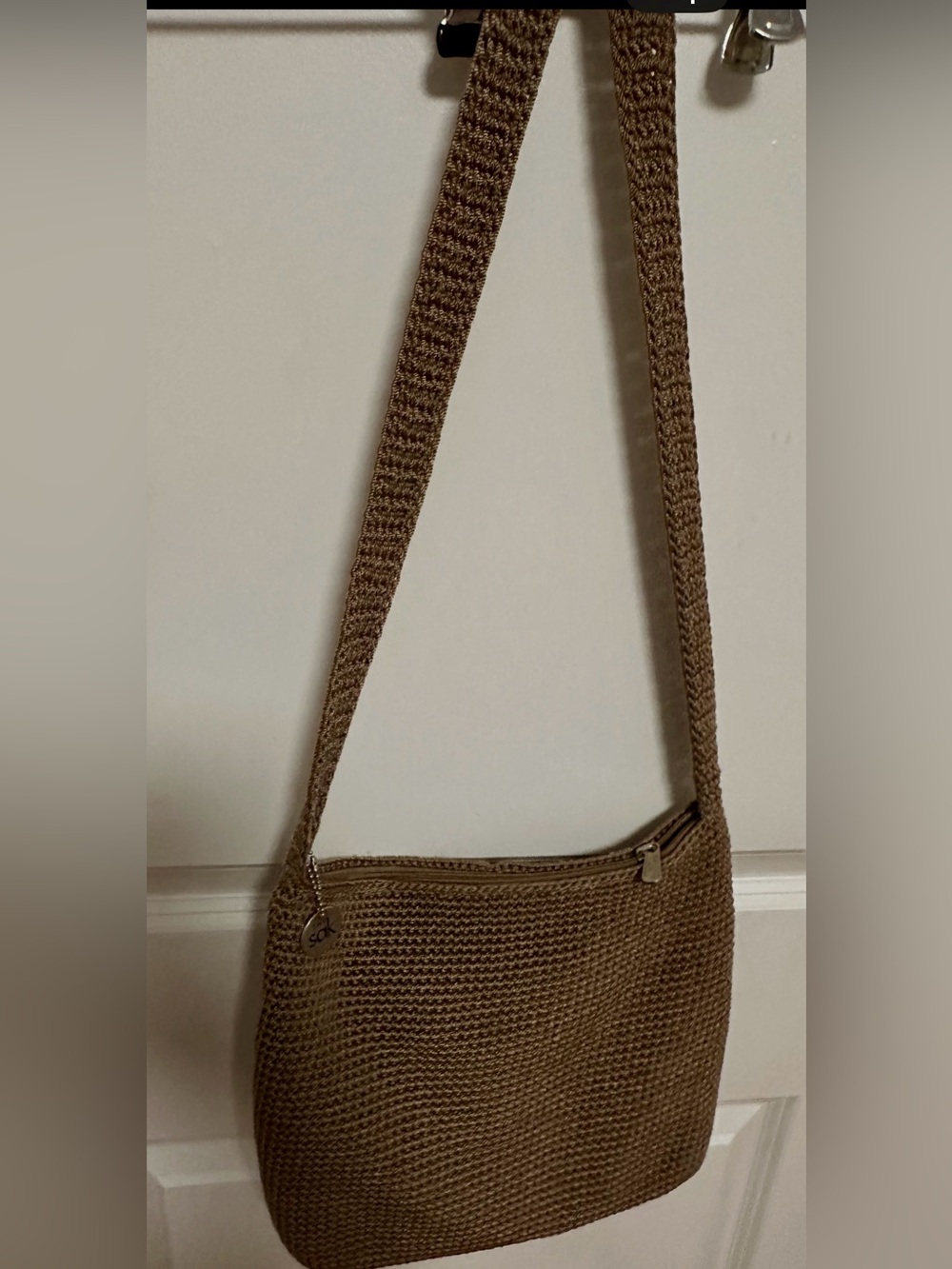 The Sak Woven Crossbody Bag in Brown